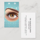 Carte De Visite Closeup oculaire | Tableau de vision (Devant / Derrière)
