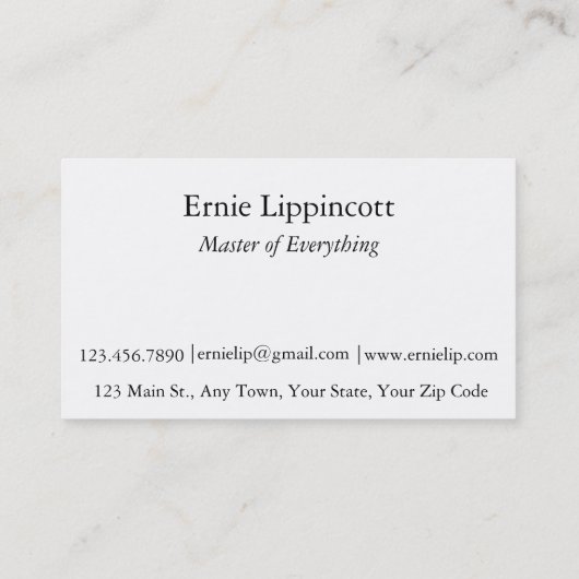 Carte De Visite Closeup Succulent (Dos)