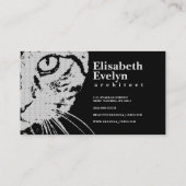 Carte De Visite Closeuse de chat tigre orange B&W (Dos)