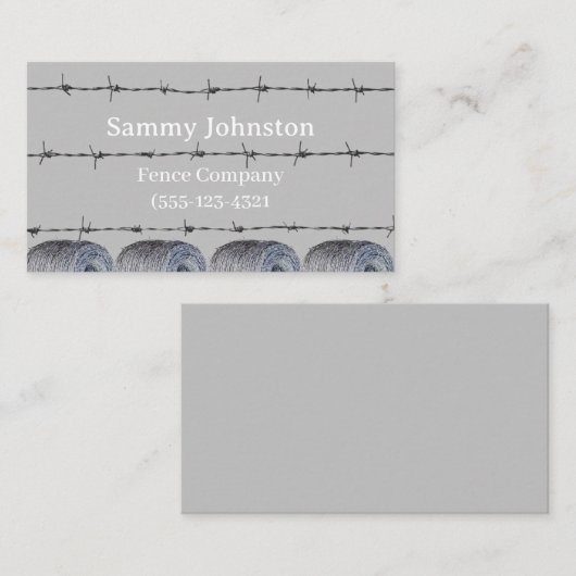 Carte De Visite Clôture avec fil Barb (Devant / Derrière)