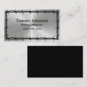 Carte De Visite Clôture avec fil Barb (Devant / Derrière)