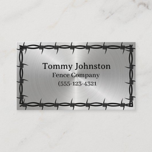 Carte De Visite Clôture avec fil Barb (Devant)