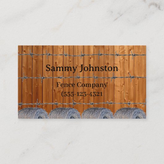 Carte De Visite Clôture avec fil Barb (Devant)