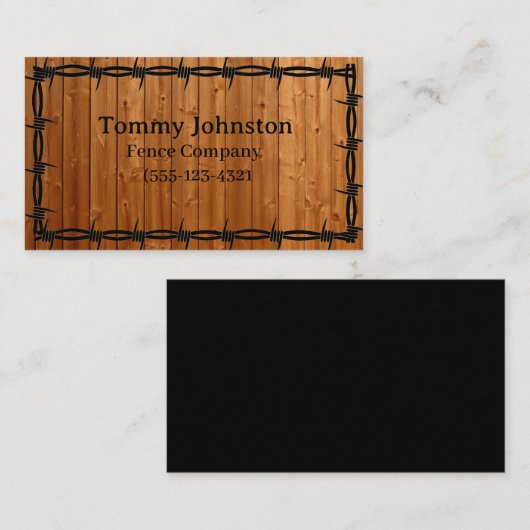 Carte De Visite Clôture avec fil Barb (Devant / Derrière)