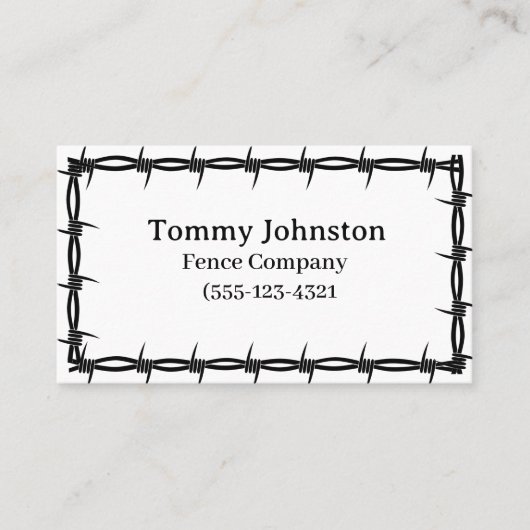 Carte De Visite Clôture avec fil Barb (Devant)