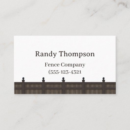 Carte De Visite Clôture avec un bois en Arrière - plan (Devant)