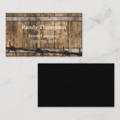 Carte De Visite Clôture avec un bois en Arrière - plan (Devant / Derrière)