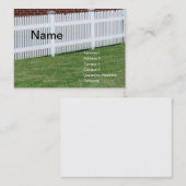 Carte De Visite clôture blanche (Devant / Derrière)