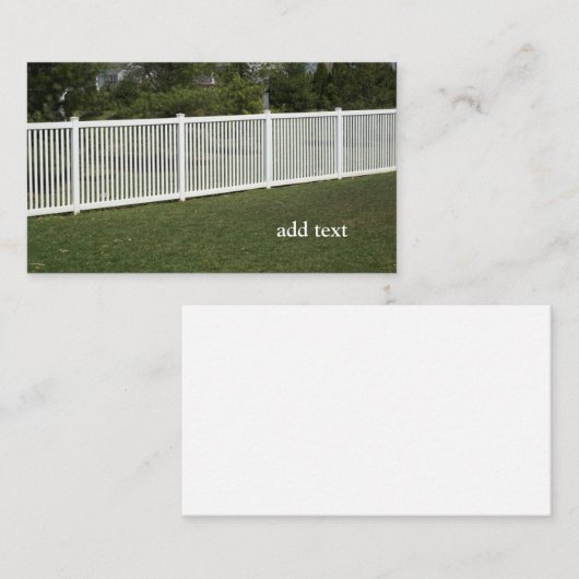 Carte De Visite clôture en vinyle blanc (Devant / Derrière)