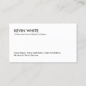 Carte De Visite Clôture personnalisée (Dos)