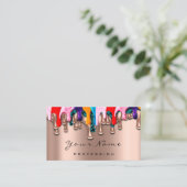 Carte De Visite Clou Artist Studio Drips Rose épilation de cire ma (Debout devant)