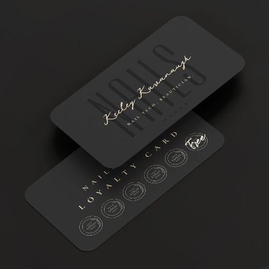 Carte De Visite Clou Artist Technician Punch Black Loyalty Card