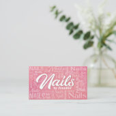 Carte De Visite Clou Artist Word Art - Rose Pastel Doux (Debout devant)