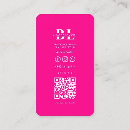 Carte De Visite Clou Artiste Beauté Salon Manucure Clou Polonais (Dos)