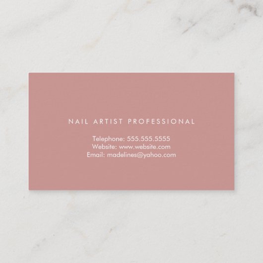 Carte De Visite Clou Artiste designer Salon Faux Parties scintilla (Dos)