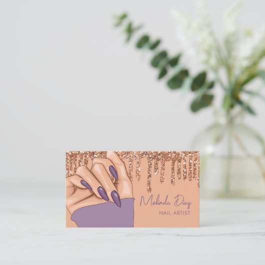 Carte De Visite Clou Artiste Designer Salon Faux Parties scintilla (Debout devant)