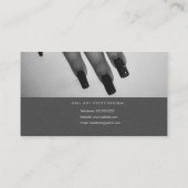 Carte De Visite Clou Artiste Lumineuse Script et Photo Salon Gris (Dos)