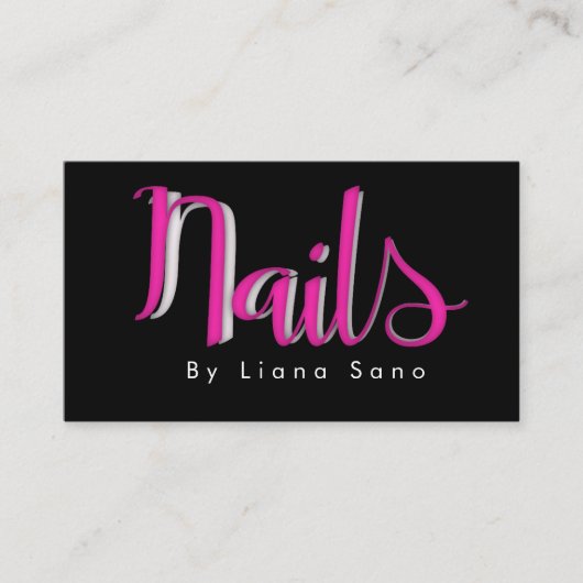 Carte De Visite Clou Artiste Script et Photo Salon rose (Devant)