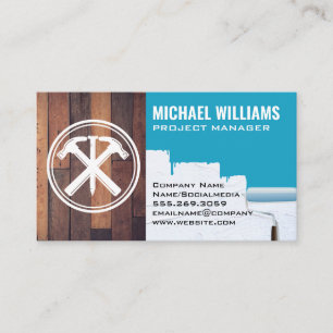 Carte De Visite Clou des marteaux   Peinture en bois   Entrepreneu
