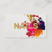 Carte De Visite Clou doré rouge violet moderne Polonais (Devant)