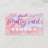 Carte De Visite Clou holographique rose Iridescente Loyauté polona (Devant)