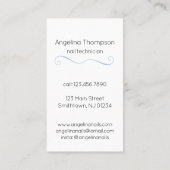 Carte De Visite Clou Polonais bouteille bleu (Dos)