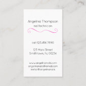 Carte De Visite Clou Polonais bouteille rose chaud (Dos)