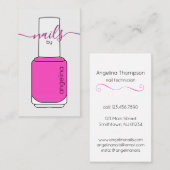 Carte De Visite Clou Polonais bouteille rose chaud (Devant / Derrière)