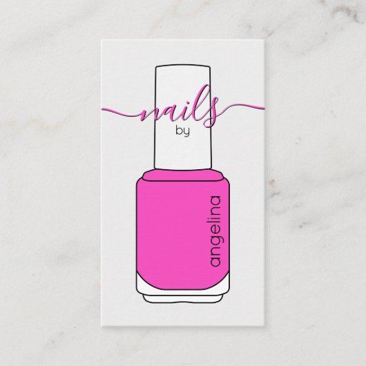 Carte De Visite Clou Polonais bouteille rose chaud (Devant)