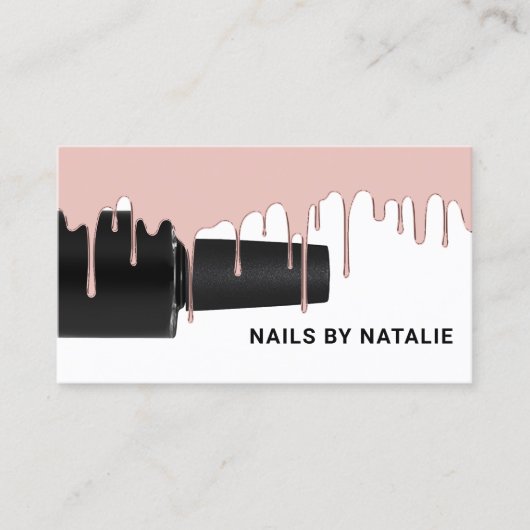 Carte De Visite Clou Polonais bouteille Rose Gold Driving Manicuri (Devant)