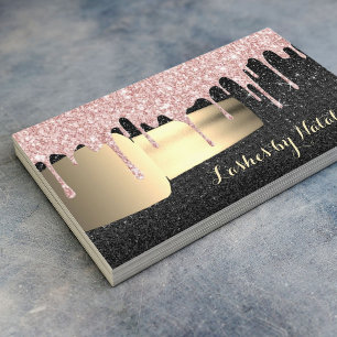 Carte De Visite Clou Polonais Rose Gold Drives Chic Black Manicuri
