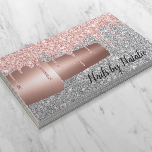 Carte De Visite Clou Polonais Rose Gold Drives Silver Parties scin