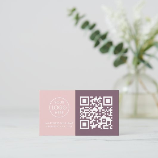 Carte De Visite Clou professionnel QR Code Logo Moderne (Debout devant)