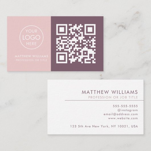 Carte De Visite Clou professionnel QR Code Logo Moderne (Devant / Derrière)
