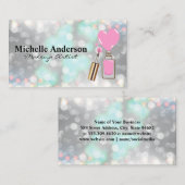 Carte De Visite Clou rose Coeur polonais | Bokeh (Devant / Derrière)