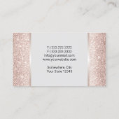 Carte De Visite Clou Salon Blush Rose Parties scintillant or polon (Dos)