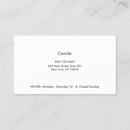 Carte De Visite Clou Salon Manicuriste Parties scintillant Clou Po (Dos)