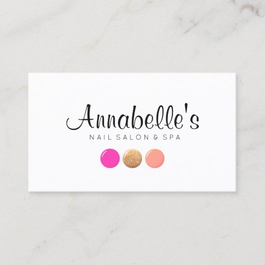 Carte De Visite Clou Salon Manicuriste Parties scintillant Clou Po (Devant)