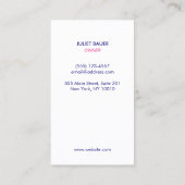 Carte De Visite Clou Salon Parties scintillant or Floral (Dos)