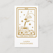 Carte De Visite Clou Tech Tarot Style Or sur blanc (Devant)