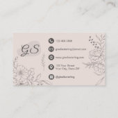 Carte De Visite Clou Technicien Blush Pink Florline Art Script (Dos)