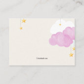Carte De Visite Cloud 9 Baby shower Pink Demande de réservation (Dos)