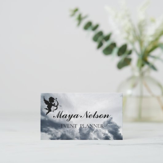 Carte De Visite Cloud Cool de luxe Silver Cloud tout doux (Debout devant)