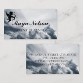 Carte De Visite Cloud Cool de luxe Silver Cloud tout doux (Devant / Derrière)