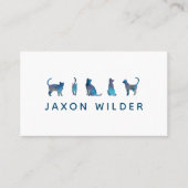 Carte De Visite Cloud Silhouette Cloud bleu Chat Aquarelle minimal (Devant)