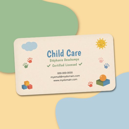 Carte De Visite Cloud & Smiling Sun - Child Care
