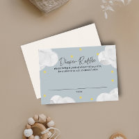 Clouds Blue Grey Baby shower Déchets Raffle