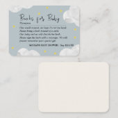 Carte De Visite Clouds Blue Grey Books Baby shower (Devant / Derrière)