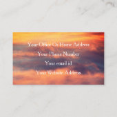 Carte De Visite Clouds Sky Artistic Tropical Sunset Spa Salon (Dos)