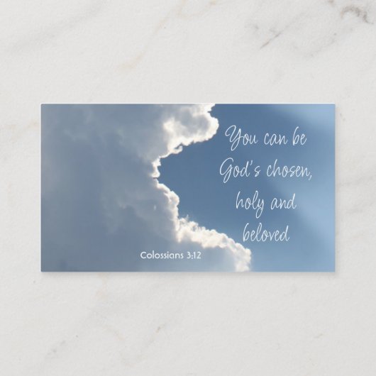 Carte De Visite Clouds Sunlight Col 3: 12, Evangelism Card (Dos)